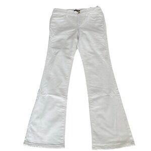 IMAN Global Chic Illusion Jeans White Stretch Denim Mid-Rise Boot-Cut Women's 6